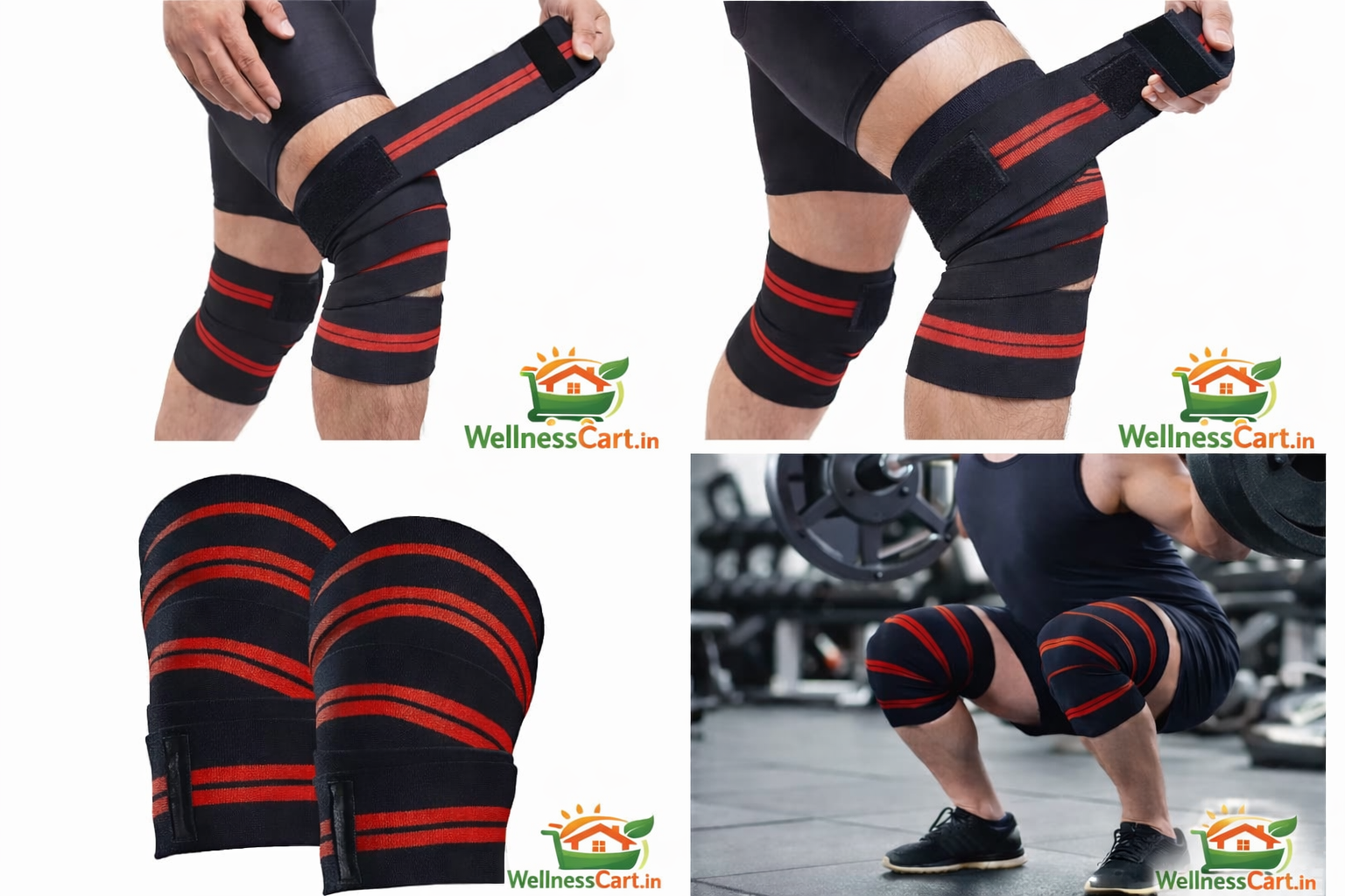Knee Support Compression Wrap (Adjustable Gym & Sports Knee Brace) - Image 3