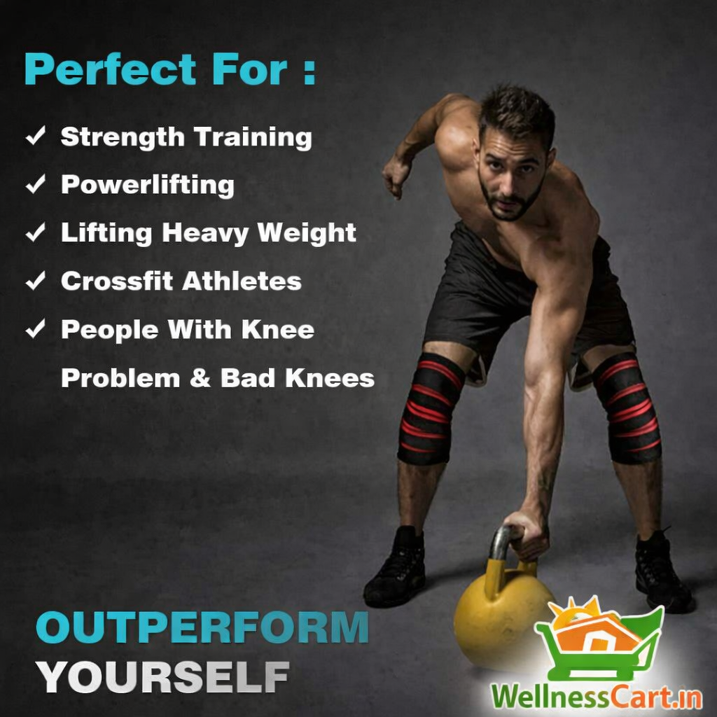 Knee Support Compression Wrap (Adjustable Gym & Sports Knee Brace) - Image 4