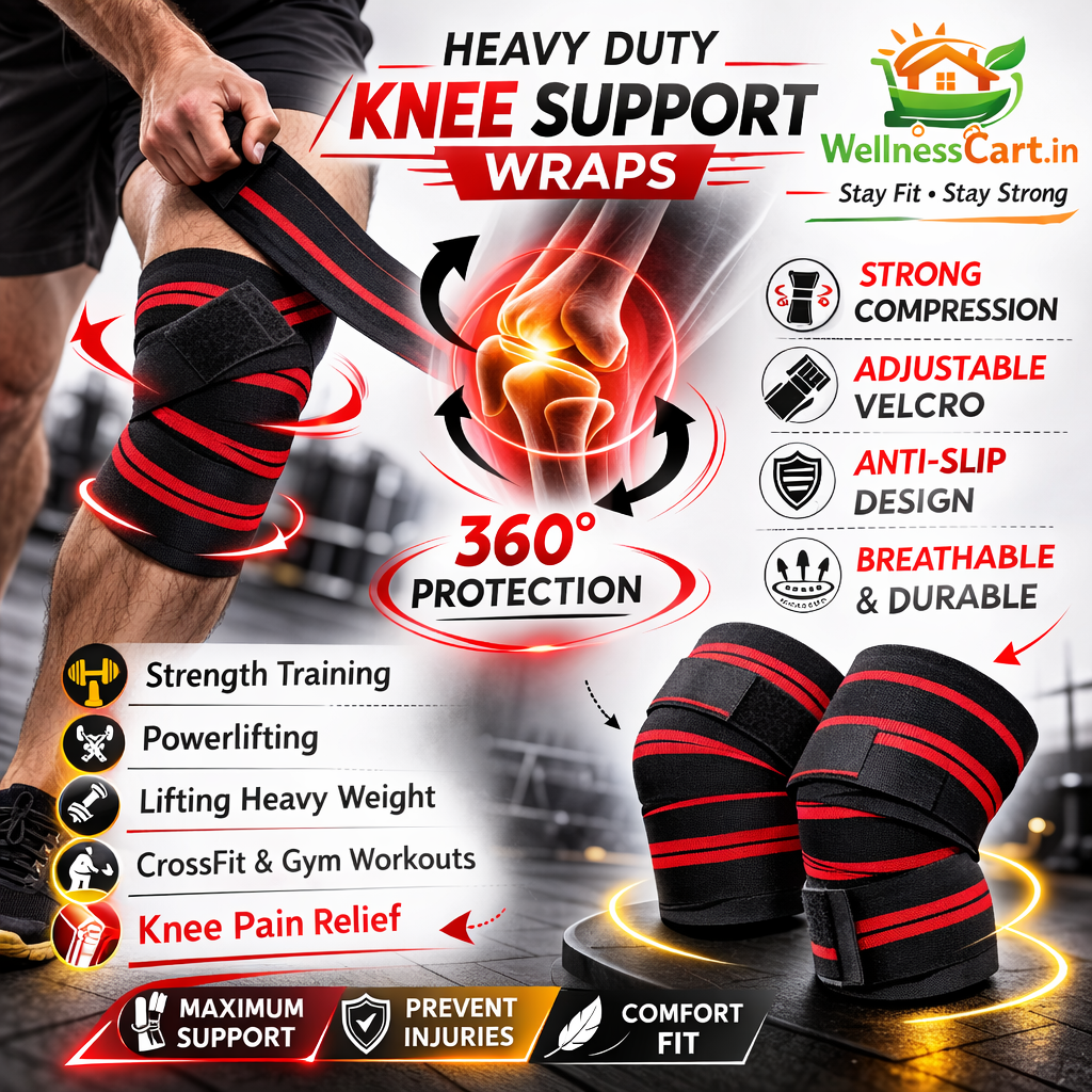 Knee Support Compression Wrap (Adjustable Gym & Sports Knee Brace) - Image 2